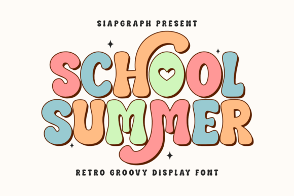 School Summer: A Retro Groovy Display Font
