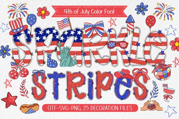 Sparkle Stripes: A Festive Font for Patriotic Designs