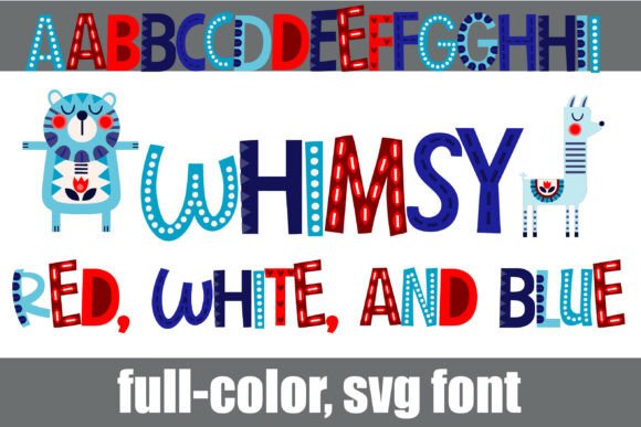 Whimsy Red, White, and Blue: A Folk Art Font